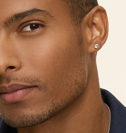 18k white gold  natural stone earrings