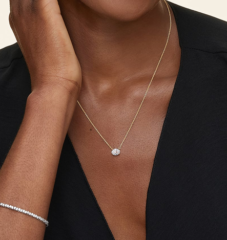 18k yellow gold  classic diamond necklace