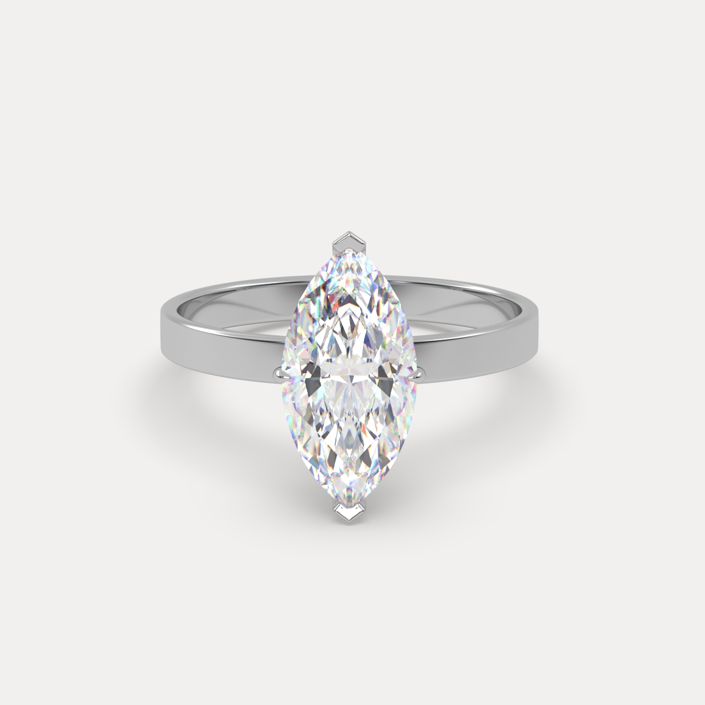 18k white gold  sustainable diamond solitaire ring