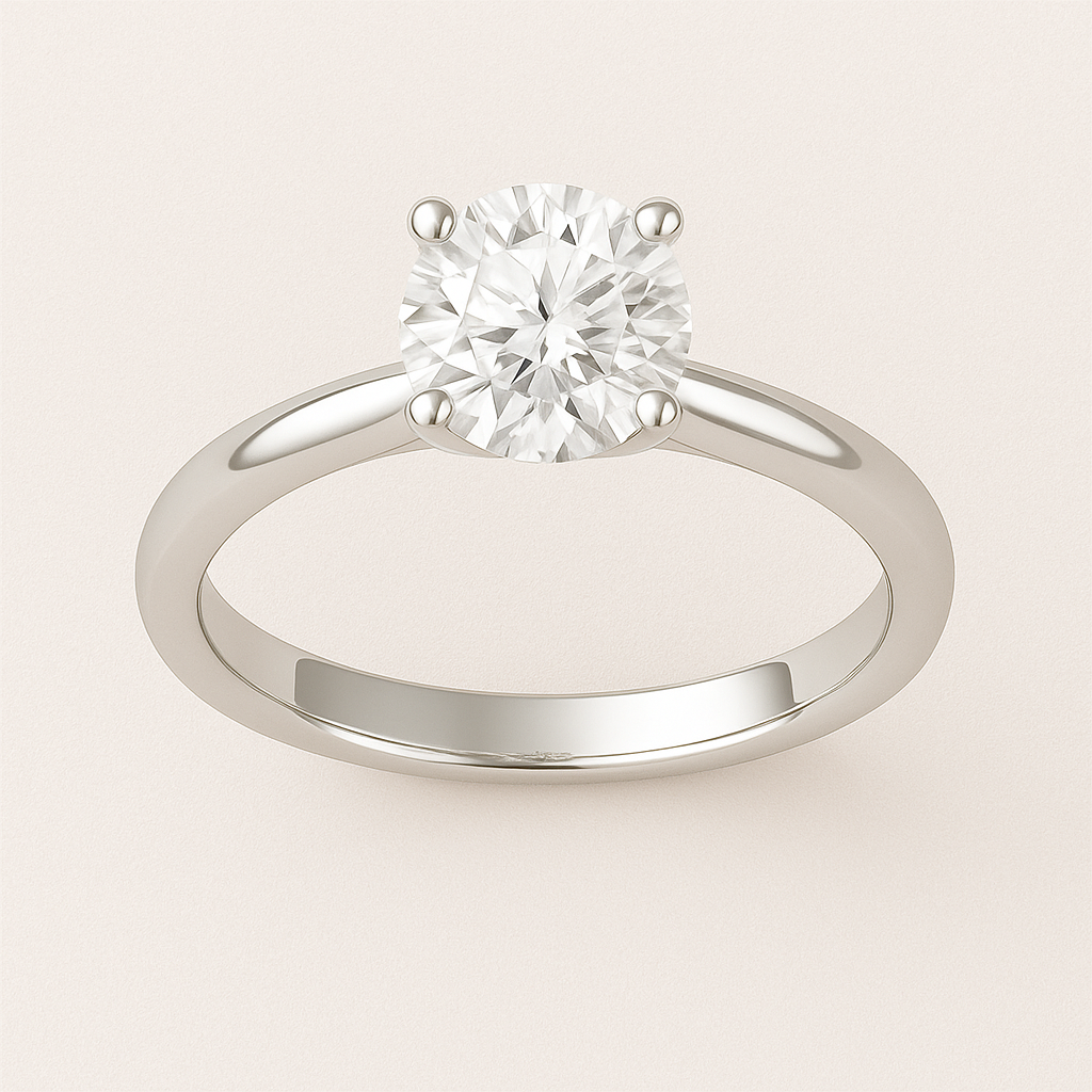 18k white gold  sustainable diamond solitaire ring