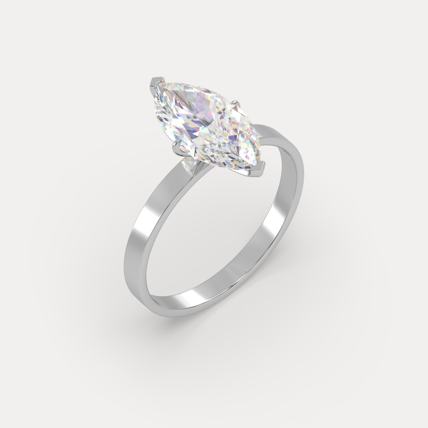18k white gold  sustainable diamond solitaire ring