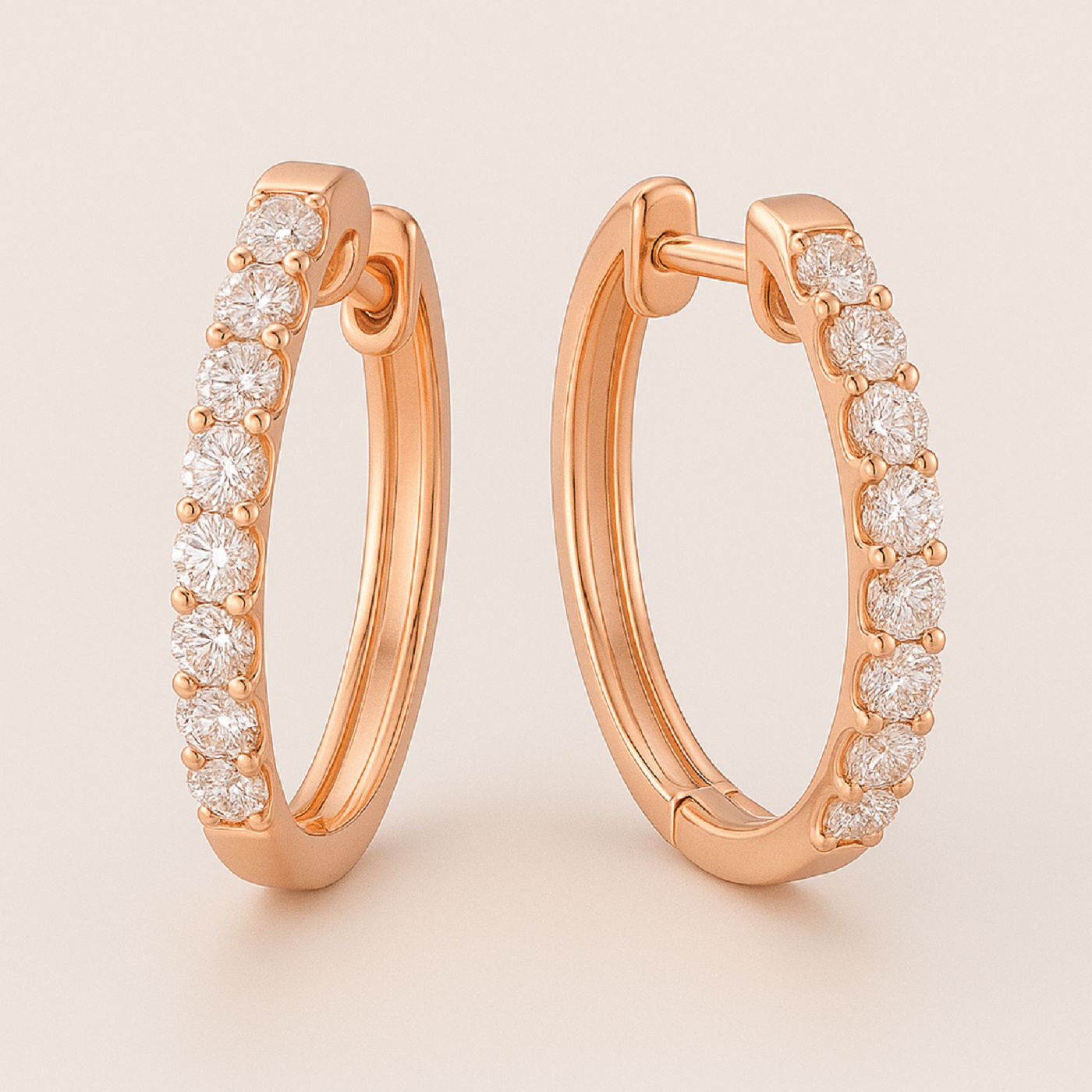 18k yellow gold  lab-grown diamond natural earrings Photos & images