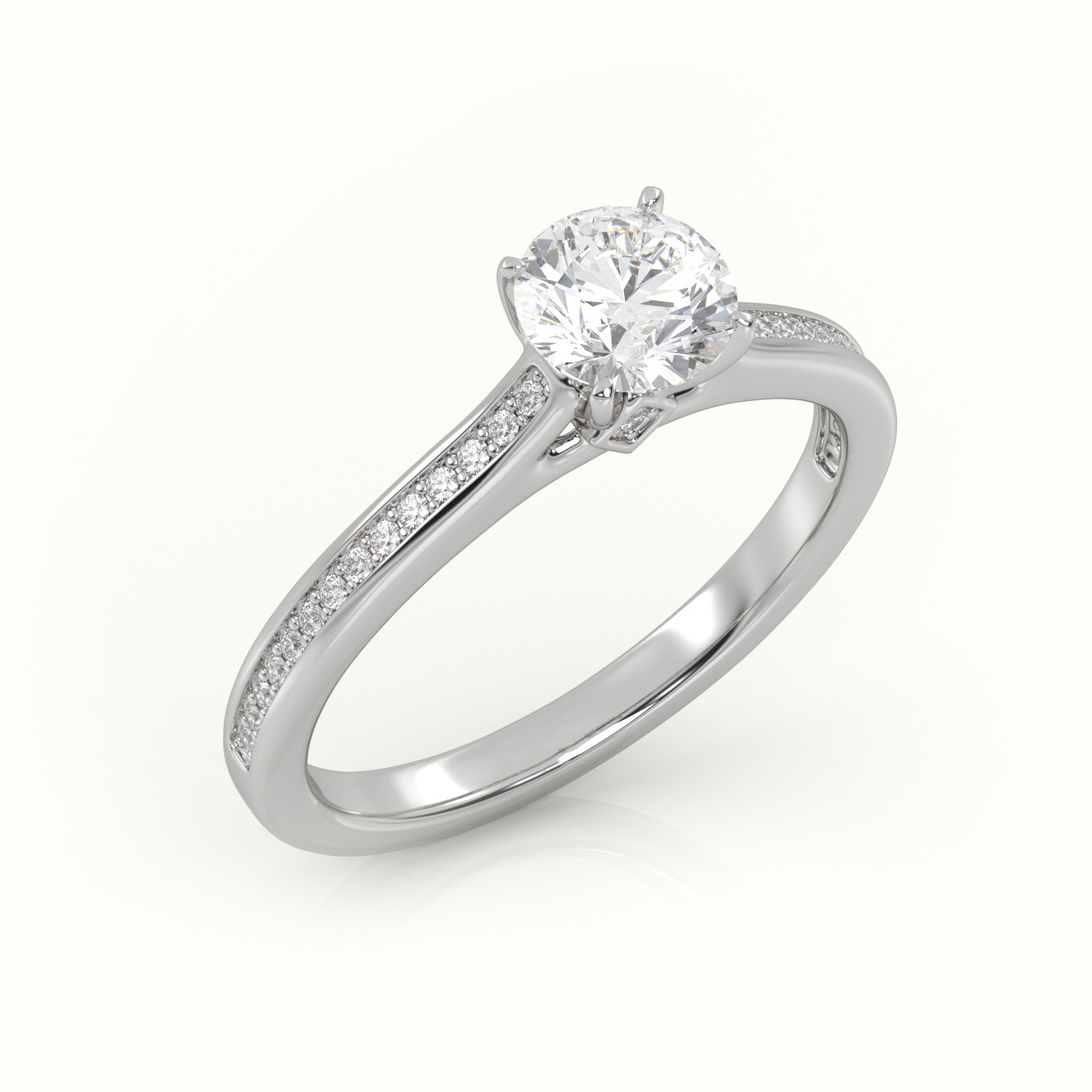 18k white gold  natural diamond ring