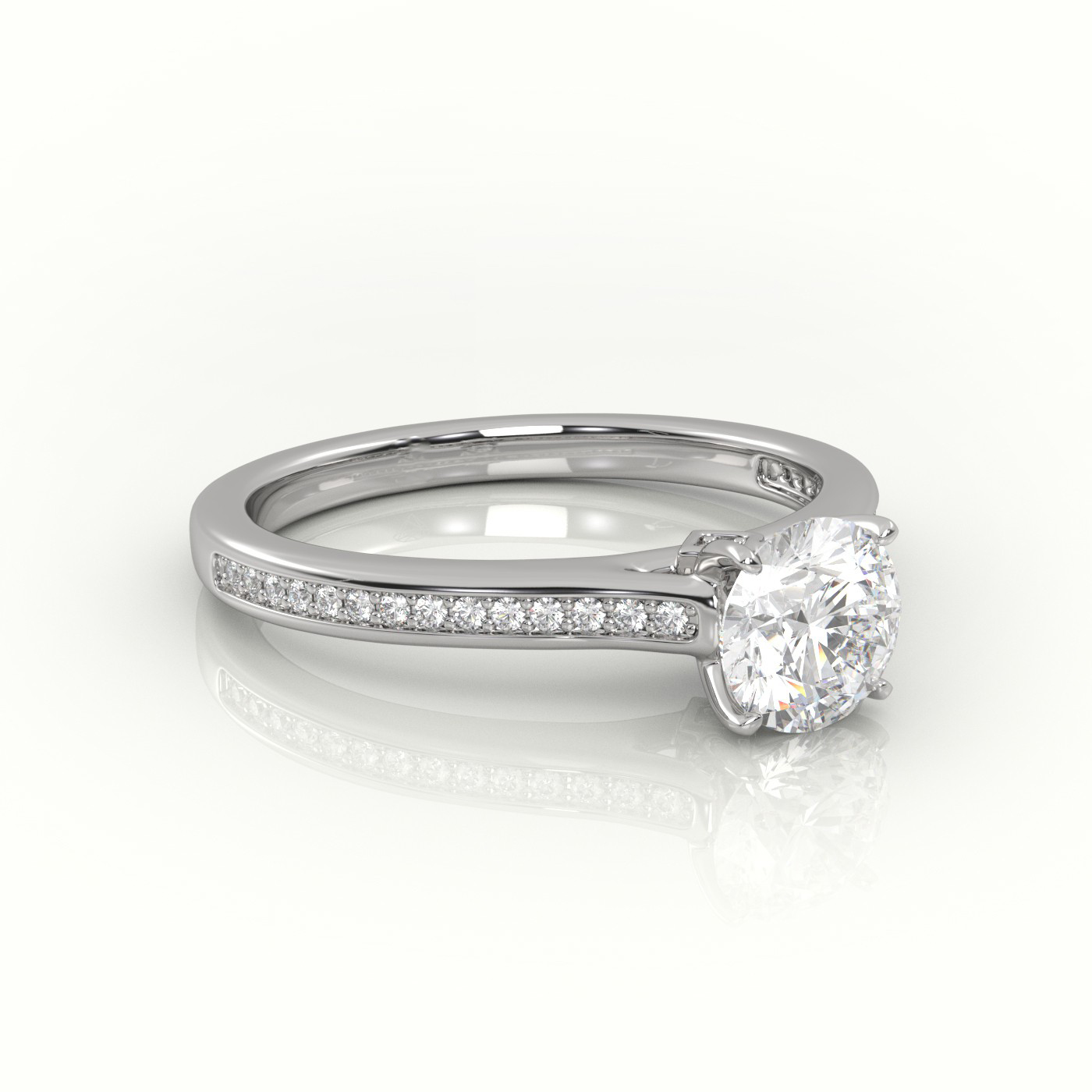 18k white gold  natural diamond ring
