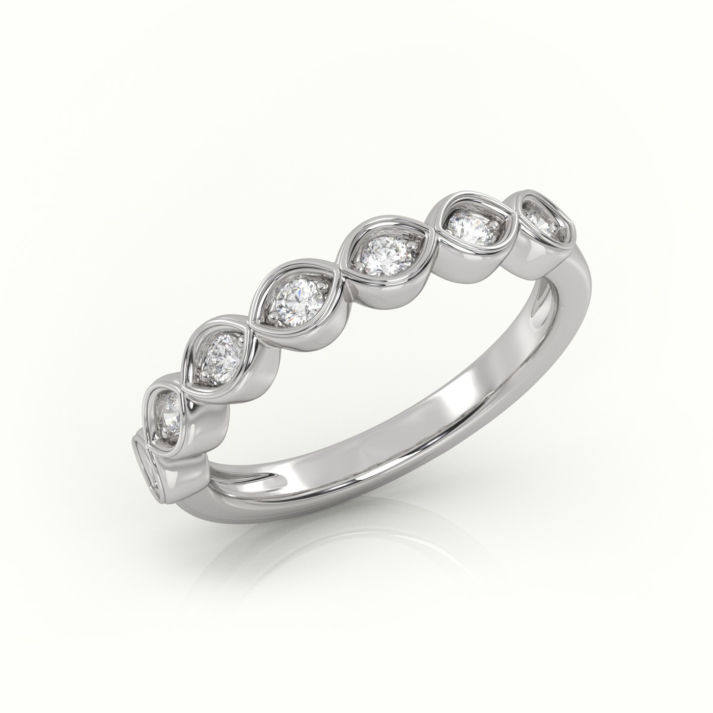 18k white gold  women’s half eternity ring