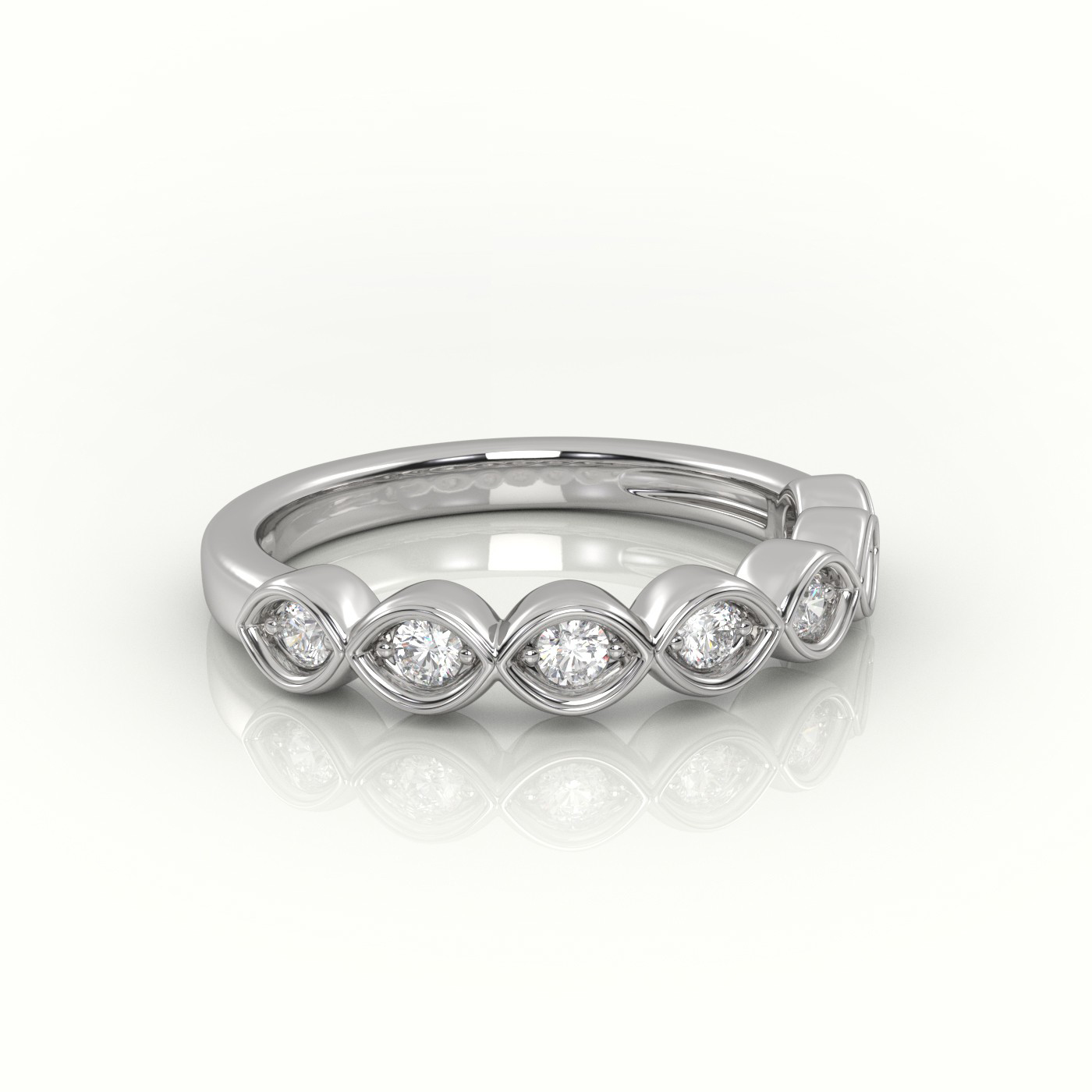 18k white gold  women’s half eternity ring
