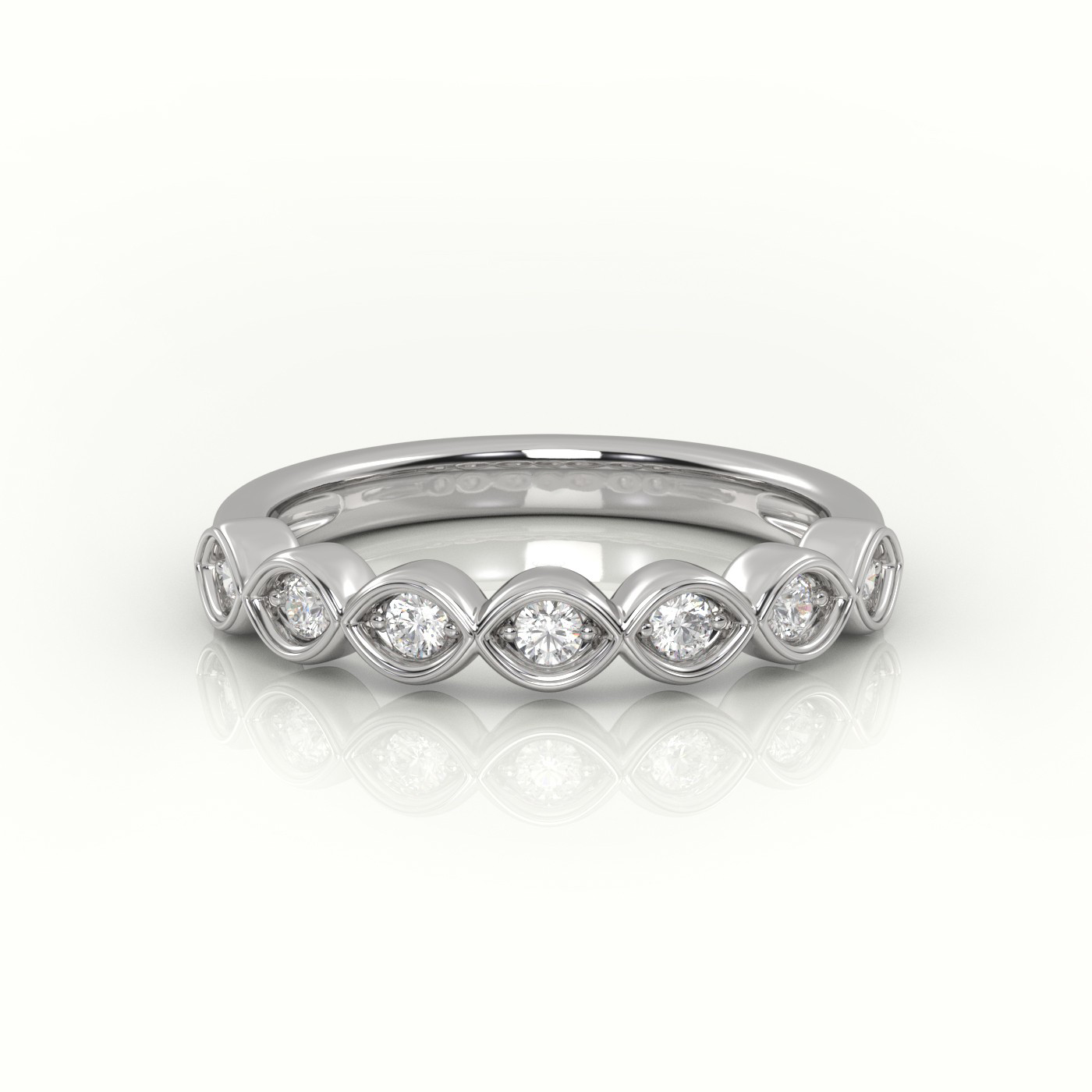 18k white gold  women’s half eternity ring