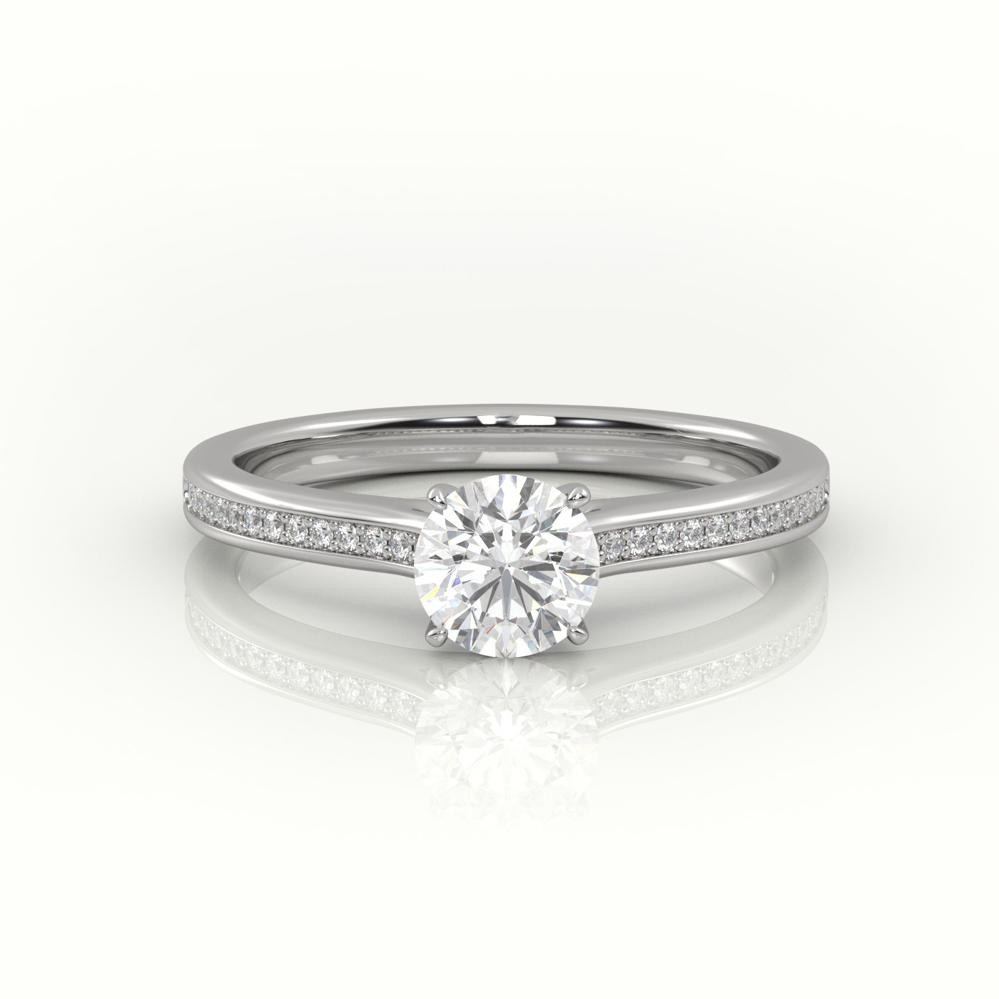 18k white gold  natural diamond ring