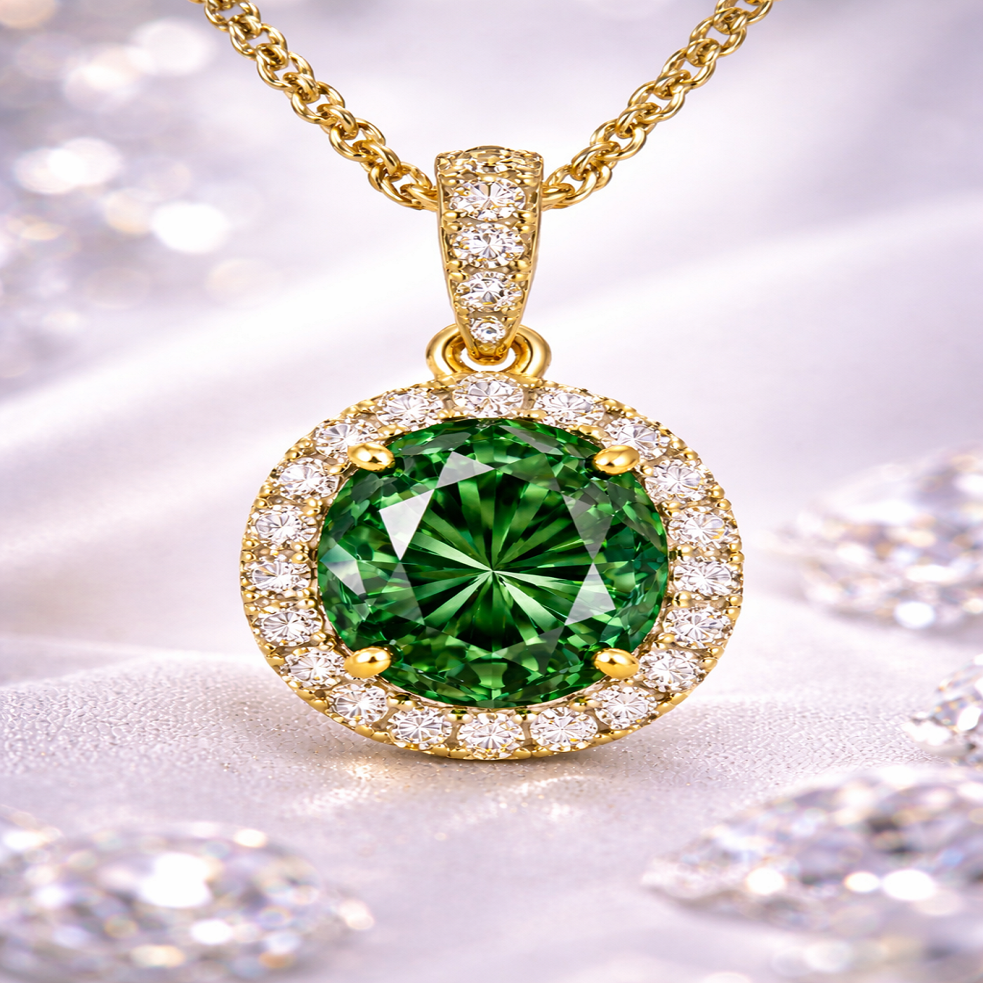 pt platinum  green sapphire pendant – elegant beauty in timeless design Photos & images