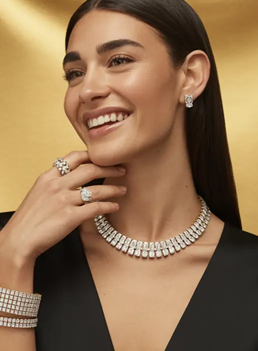 Elegant woman with diamond ring