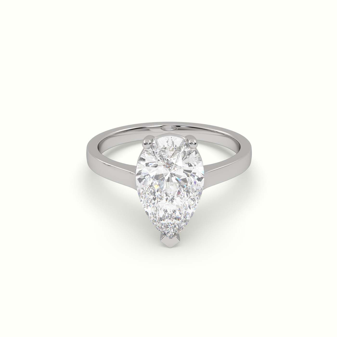 18K White Gold Timeless Elegance Solitaire Engagement Ring