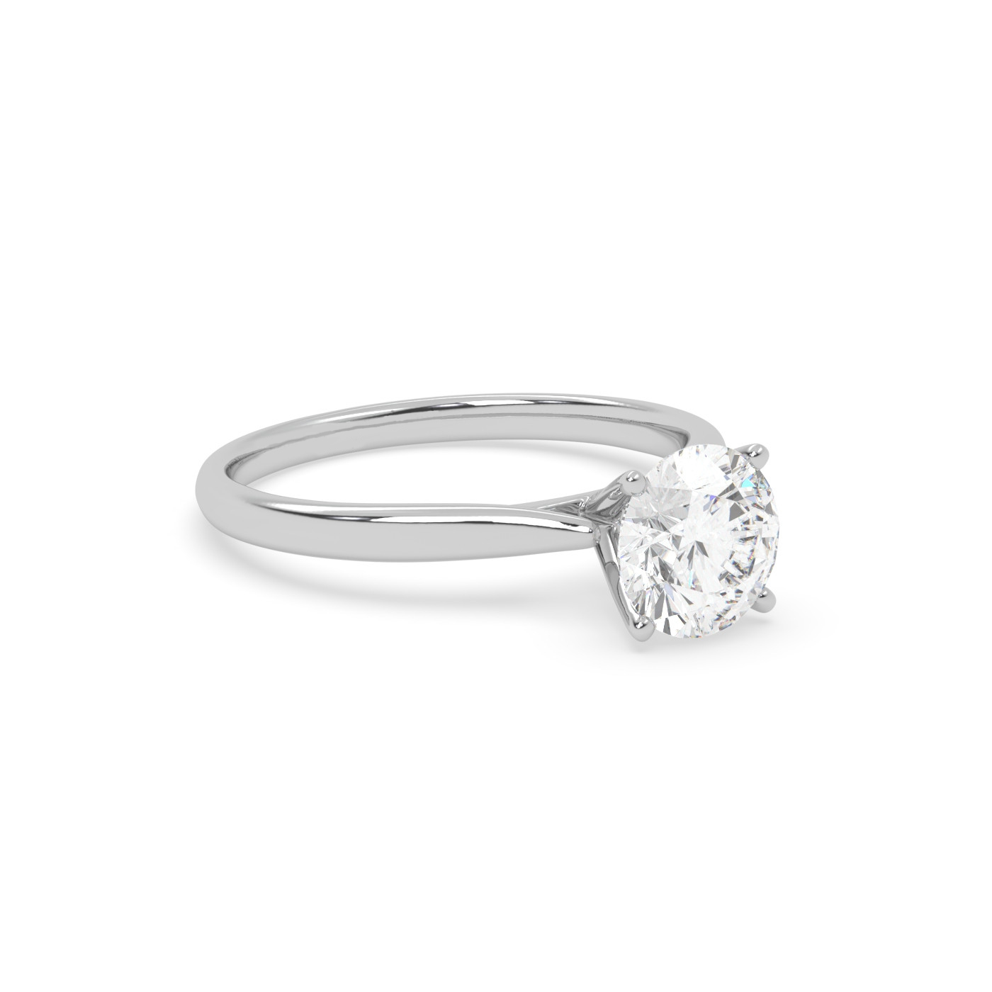 18K White Gold Timeless Elegance Solitaire Engagement Ring